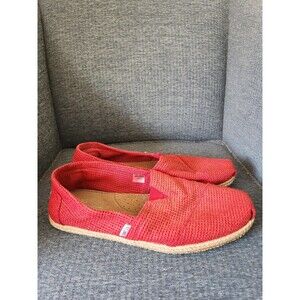 Toms Men's Red Classic Freetown Mesh Alpargata Slip-on Shoes Size 11